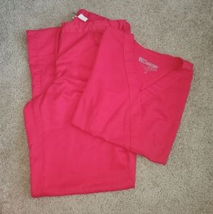 Grey's Anatomy Pink/Red Scrub Set